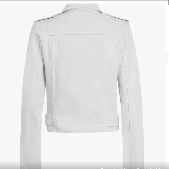ALL SAINTS Dessa Balfern White Denim Biker Jacket SIZE 6 - Picture 9 of 9
